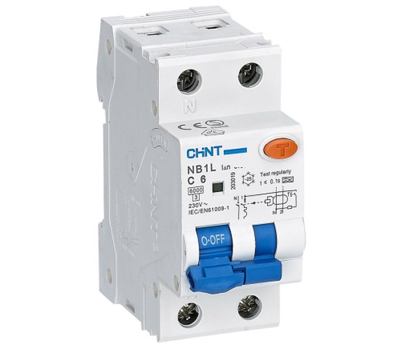 INTERRUTTORE M/T DIFFERENZIALE 1P+N 6A C 6KA 300MA T.A 2M - CHT 203276
