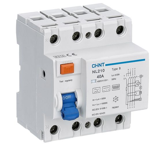 INTERRUTTORE DIFFERENZIALE PURO 40A 4P 30MA 10KA TIPO B 4M - CHT 782001