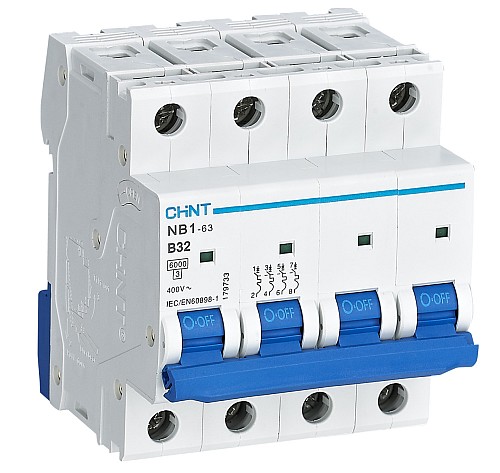 INTERRUTTORE M/T 4P 16A CURVA B 6KA - CHT 180398