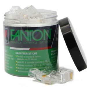 KIT 50 PLUG UTP CAT.5E RJ45 PASSANTE +10 COPRIPLUG BARATTOLO - FME 23720PB