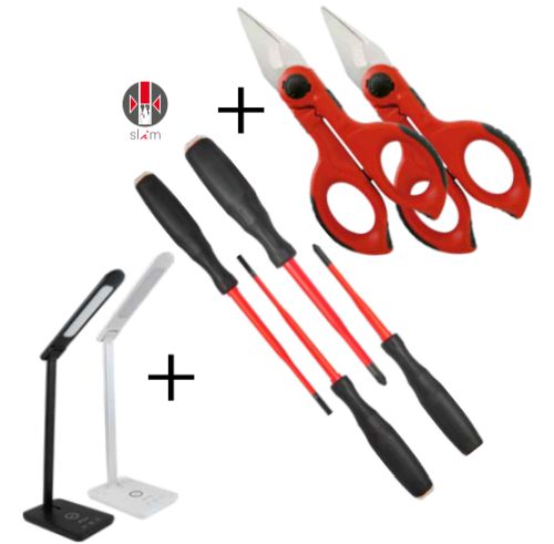 KIT 2 FORBICI F1 + 4 GIRAVITI + LAMPADA CARICATORE WIRELESS - INR AO2421