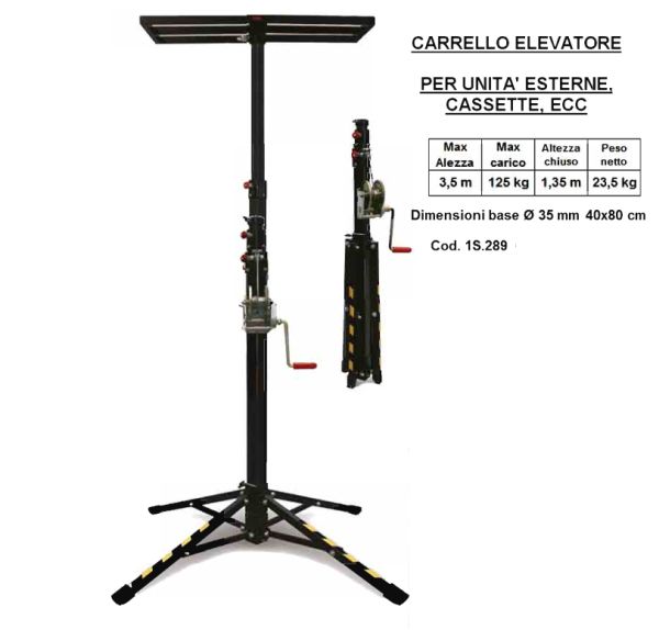 CARRELLO ELEVATORE PER UNITA' ESTERNE MAX H.3,5MT 125KG - NAMA 1S.289
