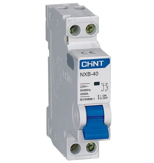 INTERRUTTORE M/T 1P+N 10A CURVA C 4,5KA - NXB-40/C10-1PN-4,5 - CHT 817016