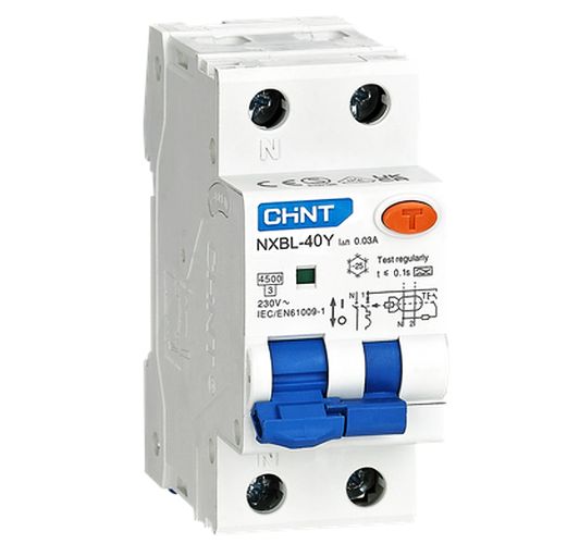INTERRUTTORE M/T DIFFERENZIALE 1P+N 32A C 4,5KA 30MA T.A 2M - CHT 519865