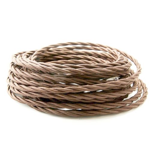 CAVO TRECCIA SETA 2X0.75 MARRONE - FAI 9000/2075/MA