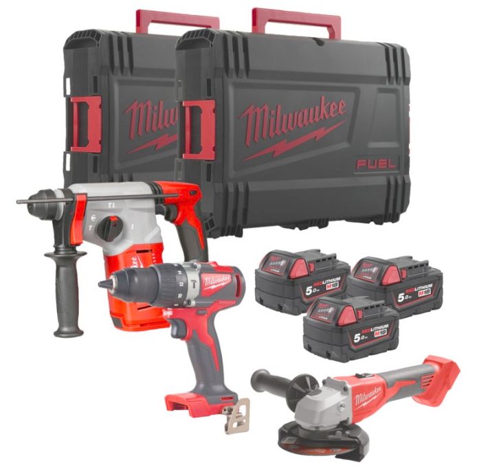 KIT 18V SMERIGLIATRICE + TRAPANO + AVVITATORE + 3 BAT. 5AH - COP 4933499378