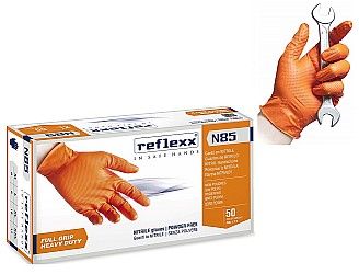 GUANTI NITRILE SENZA POLVERE "XL"ARANCIONE SP.0,20MM DPI-PPE - REFL N85XL
