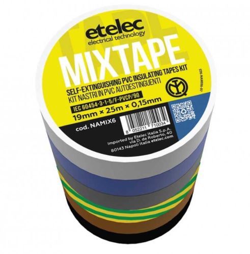 KIT 6PZ NASTRO ISOLANTE 19X25 IMQ ASSORTITI - ETL NAMIX6