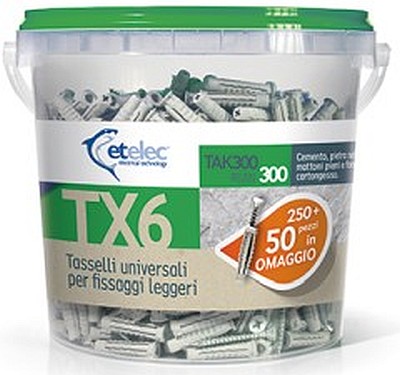 BARATTOLO 300+50 TASSELLI CON VITE D.6 - ETL TAK300
