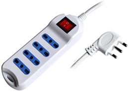 MULTIPRESA 4 USCITE BIV. CON INTERR. CAVO 1,5M - LIFE PEM2714-W