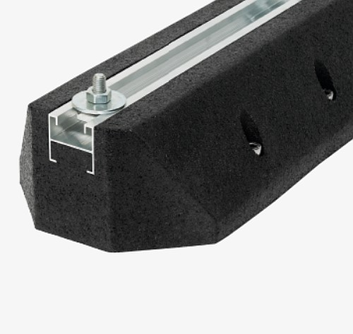 SUPPORTO A PAVIMENTO IN GOMMA NERA 400X130XH.95 CONF. 2PZ - ART 0403SGN