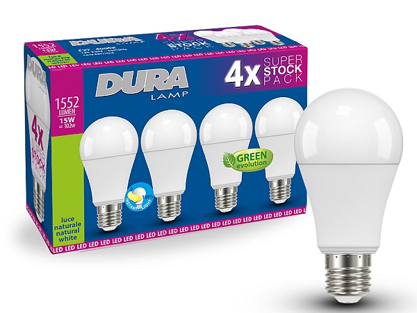 LAMPADA LED QUADRIPACK GOCCIA 11W E27 4000K 1077LM - DRL A6010N-4