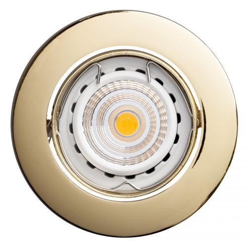 FARETTO ORIENTABILE ROTONDO ORO HELIOS SPOT REGOL. 12V GU5,3 - MCA 40398