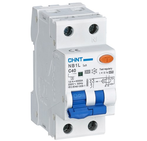 INTERRUTTORE M/T DIFFERENZIALE 1P+N 32A C 10KA 100MA T.A - CHT 203078