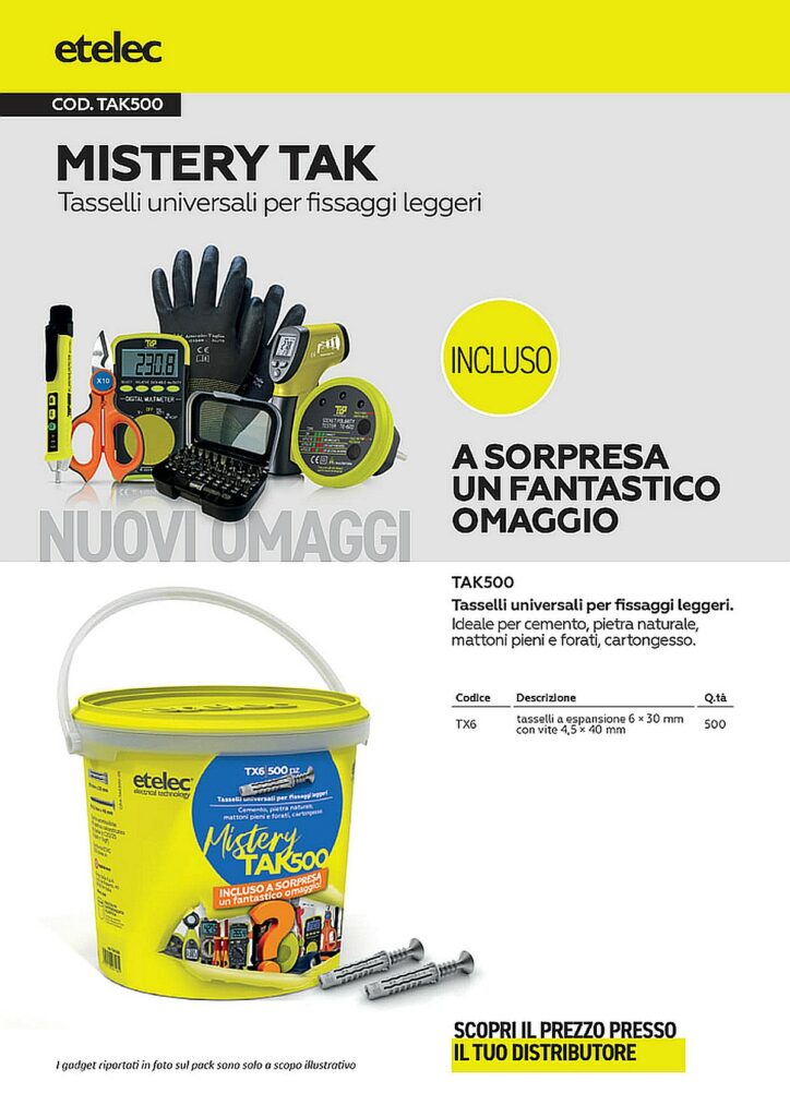 BARATTOLO 500 TASSELLI D.6 CON OMAGGIO A SORPRESA - ETL TAK500MISTERY