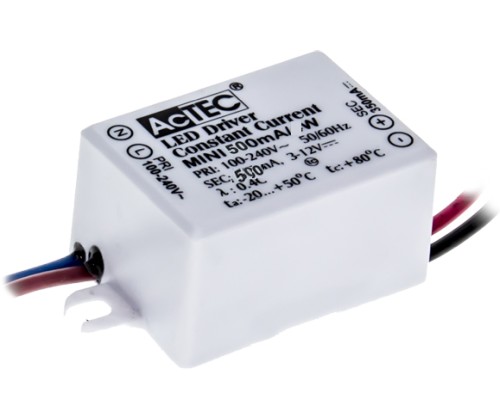 ALIMENTATORE AC/DC 6W 0,5A 1USC. 3-12VDC 100-240VAC IP20 - 3SE ACT/MINI500MA/6W