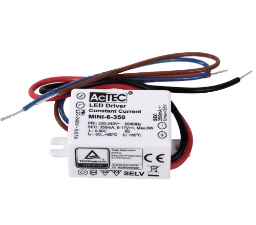 ALIMENTATORE AC/DC 6W 0,35A 1USC. 3-17V 100-230VAC IP20 - 3SE ACT/MINI350MA/6W