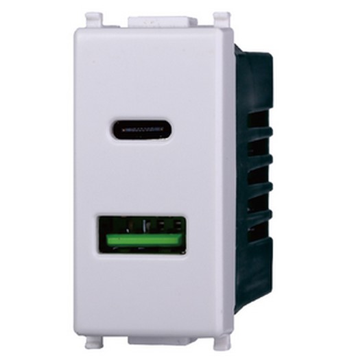 PRESA USB 2 IN 1 USB+TYPE-C 3.1AMH SERIE STARLIGHT - PLANA C - ETT EV3002