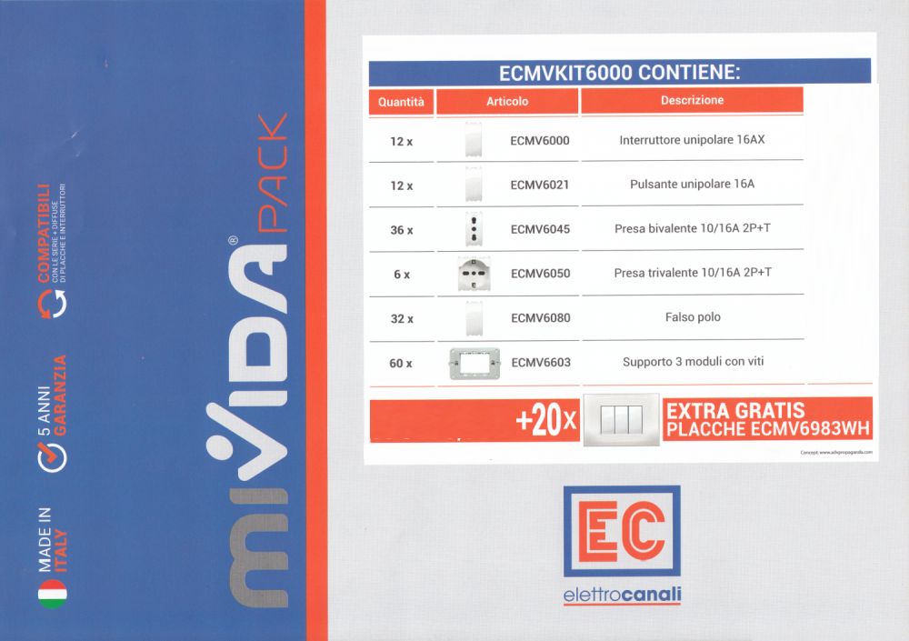 KIT MIVIDA PACK SERIE PLANA - ETN ECMVKIT6000