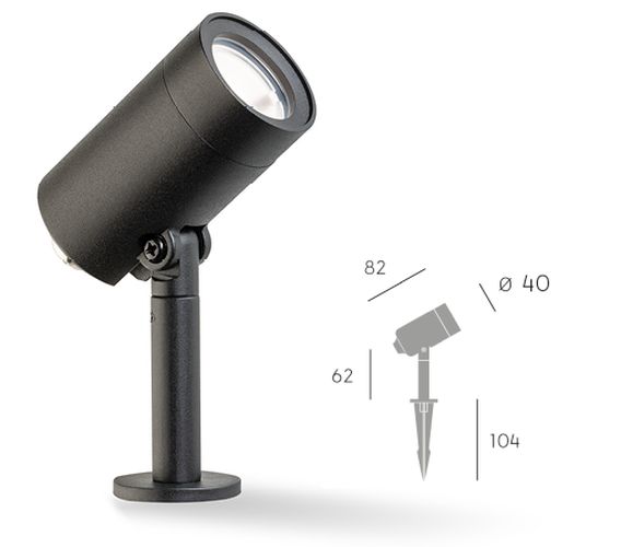 FARETTO LED CON PICCHETTO 5W 4000K 538LM NERO - SOV 99400/06