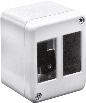 LASER- SCATOLA PORTA FRUTTI 2P PER MINICANALE BIANCA - NUV 2822/WH