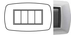 FLEXI' LIFE - PLACCA 4 MOD. ALLUMINIO CHIARO - NUV 2984/AC