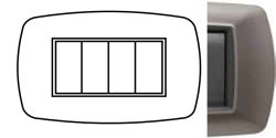 FLEXI' LIFE - PLACCA 4 MOD. ACCIAIO SATINATO - NUV 2984/AS