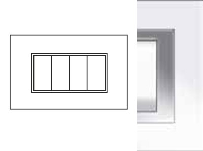 PLACCA FLEXI ELITE 4P BIANCO - NUV 5704/WH