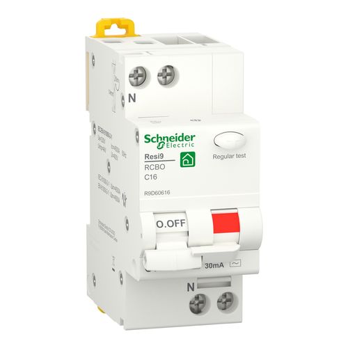 INT MTD RESI9 RCBO 1P+N C 16A 30MA AC 2M 4,5KA - SNR R9D60616