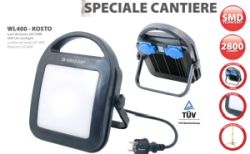 PROIETTORE LED PORTATILE 40W 6500K 2800LM IP44 CON 2 SHUKO - VELA WL400.004S