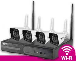 KIT TVCC IP WI-FI COMPOSTO DA NVR 4CH + 4 TELECAMERE BULLET - C1A THK04IPRS