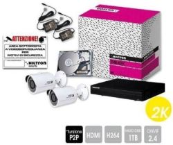 KIT TVCC 2K CON NVR/DVR 4CH HARD DISK 1TB E - C1A THK42K