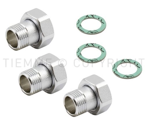 4738KIT SET 3 CODOLI+GIRELLI+GUARNIZIONI 3/4" C/VALV.NO RIT. - TIE 4700191