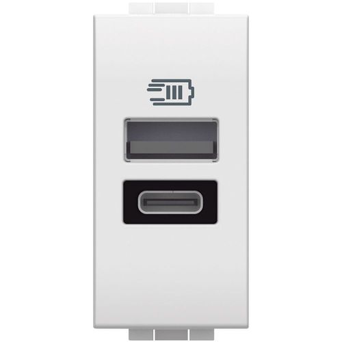 LL - CARICATORE USB TIPO A+C 1M BIANCO - BTI N4191AC