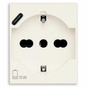 Presa 2P+T 16A universale + USB C bianco - VIW 30210.USBB
