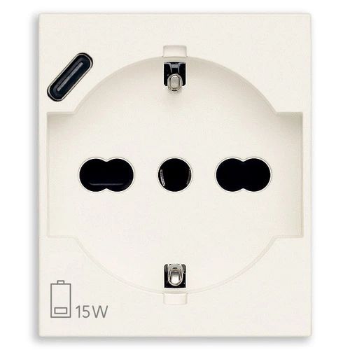 Presa 2P+T 16A universale + USB C bianco - VIW 30210.USBB