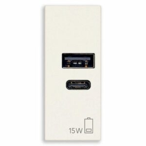 Alimentatore USB A+C 15W 5V 1M bianco - VIW 30292.AC15B