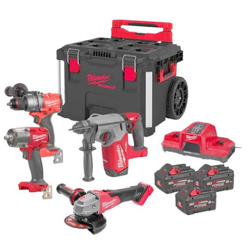 KIT 18V TRAPANO + AVVITATORE + SMERIGLIATRICE + TASSELLATORE - COP 4933500125