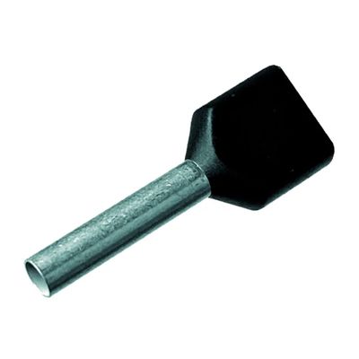 TERMINALE A BUSSOLA DOPPIO ISOLATO 2X1,5MM² L2 8MM NERO - INR ICIAE158Z