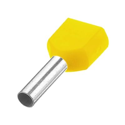 TERMINALE A BUSSOLA DOPPIO ISOLATO 2X6MM² L2 14MM GIALLO - INR ICIAE614Z