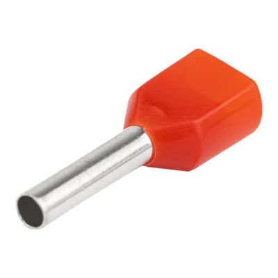 TERMINALE A BUSSOLA DOPPIO ISOLATO 2X10MM² L2 14MM ROSSO - INR ICIAE1014Z