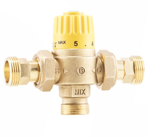 VALVOLA MISCELATRICE TERMOST. CON BOCCHETTONE G1"MXG1"M - BARB P05A25000L2