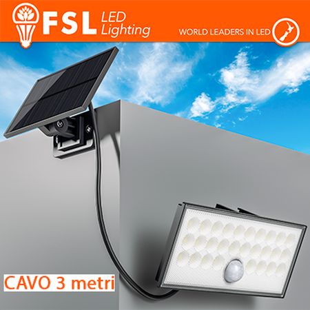 FARO SOLARE LED 60W 6500K 800LM STACCABILE CON SENSORE MOVIM - LIFE FLFSW305B