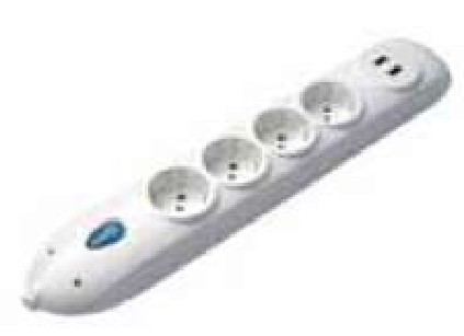 MULTIPRESA 4P 10/16A+SCIUKO+2USCITE USB - OVE 30107