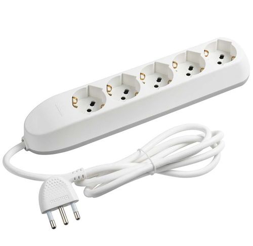 Multipresa 5 schuko/bipasso bianco - BTI 3685D