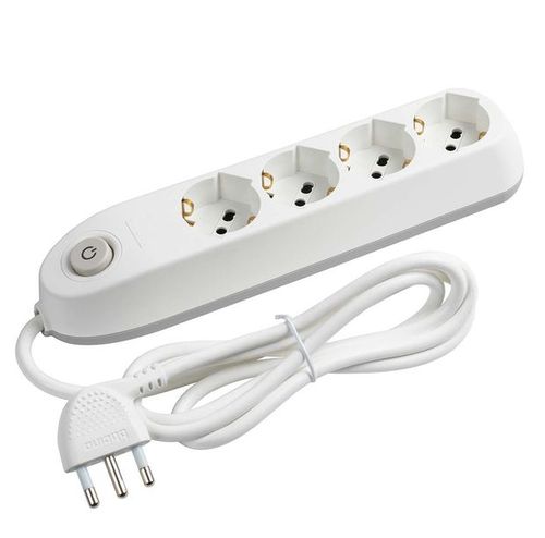 Multipresa 4 schuko/bipas+inter. bianco - BTI 3684DB