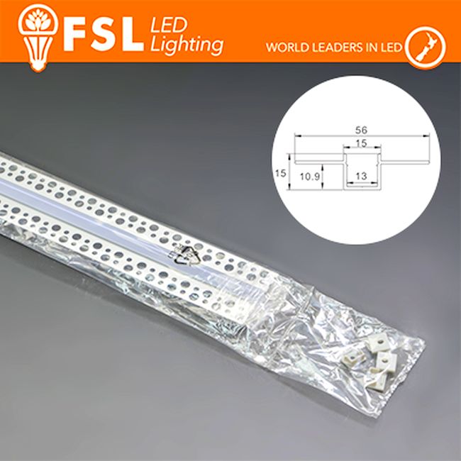KIT PROFILO ALLUMINIO 6063 - RASO - SILVER - COVER OPALE 2MT - LIFE FLPRAK-2MAW