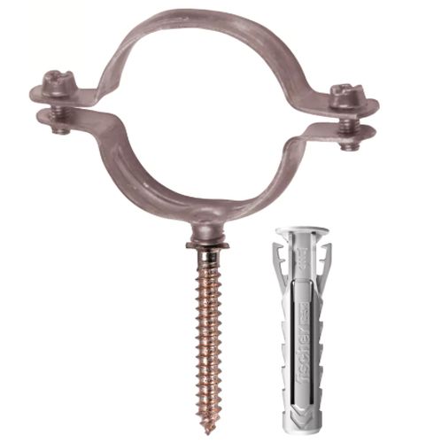 COLLARE PER TUBO IN RAME CON VITE E TASSELLO - CUV D15-16 - FIS 00567651