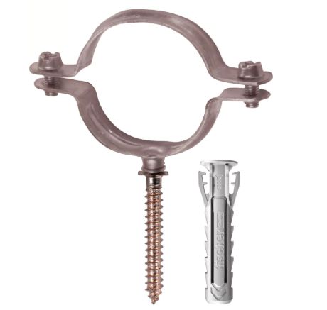 COLLARE PER TUBO IN RAME CON VITE E TASSELLO - CUV D14 - FIS 00567650