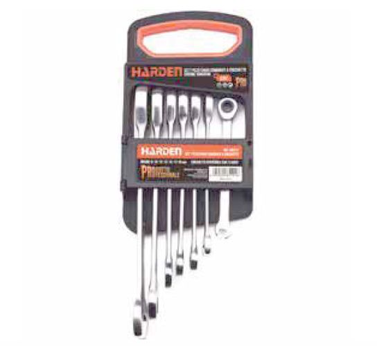 KIT 7PZ CHIAVI COMBINATE A CRICCHETTO CHROME VANADIUM - TCOM 540117